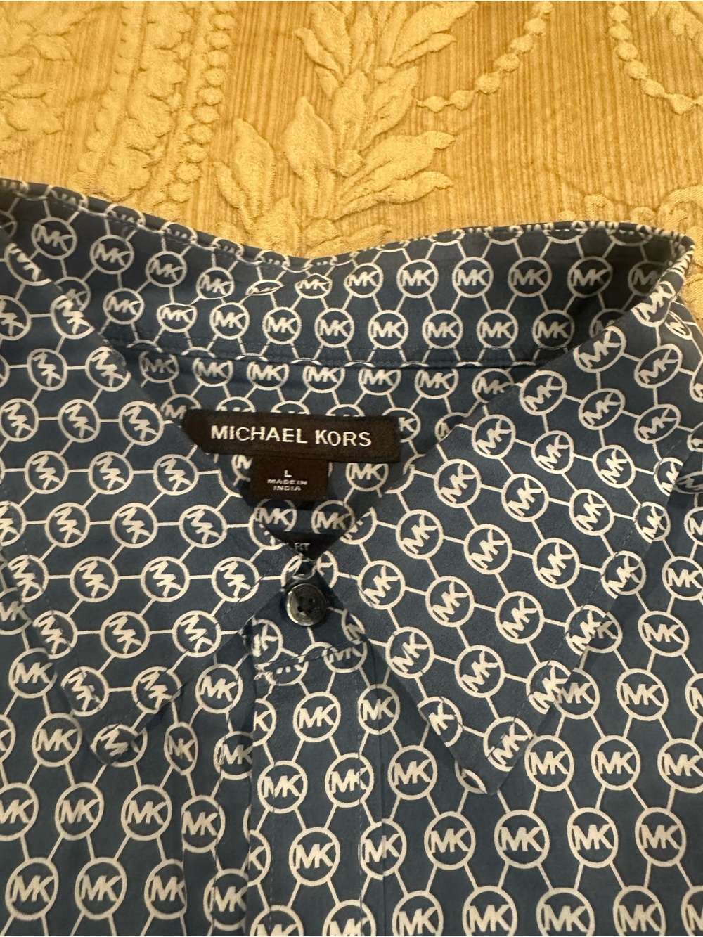 Michael Kors Navy and White MK Print shirt